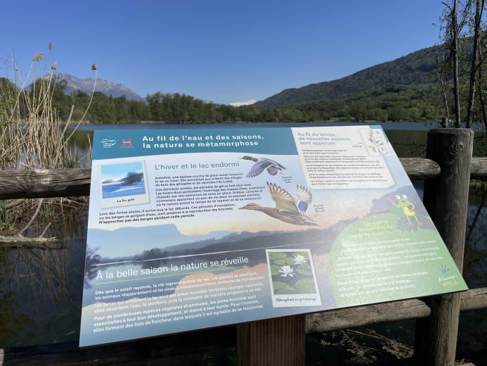 Information panel at the water's edge